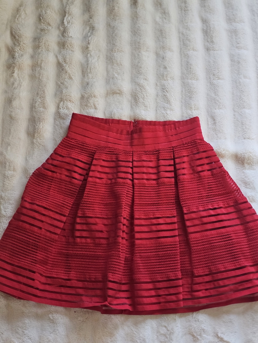 torrid Red Textured Fit-and-Flare Skirt